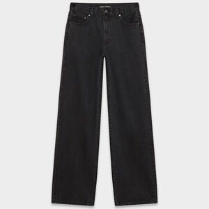 Denim Forum Farrah Hi-Rise Wide Leg Jeans Black Eyeliner Limited Edition NWOT